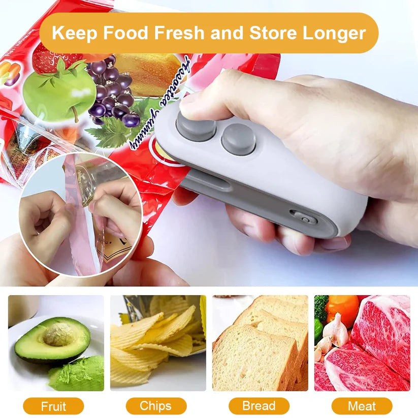 2-in-1 Bag Sealer – Portable & Rechargeable