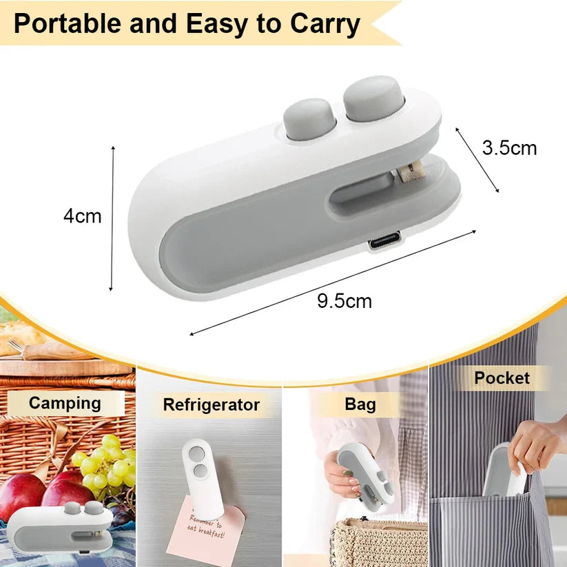2-in-1 Bag Sealer – Portable & Rechargeable