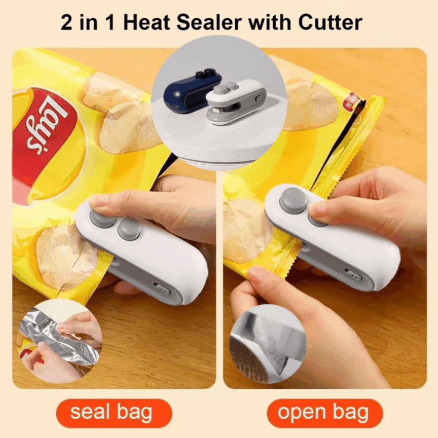 2-in-1 Bag Sealer – Portable & Rechargeable