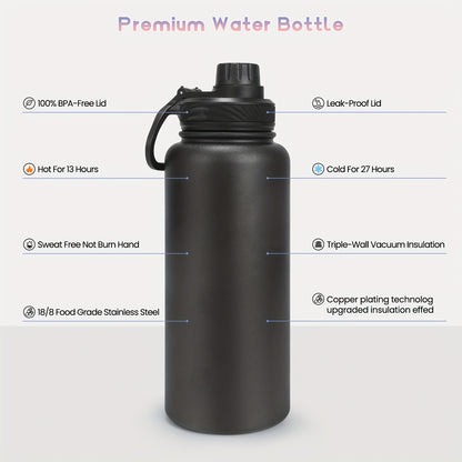 Juicier™ 32oz Stainless Steel Insulated Water Bottle | 98% Microplastic-Free Hydration