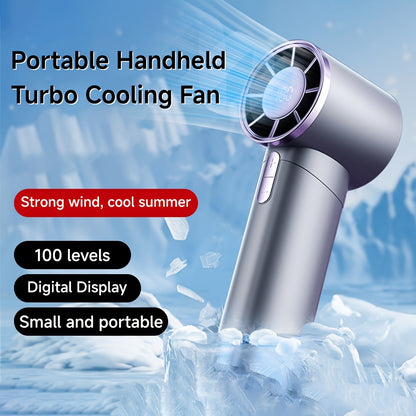 Portable Handheld Fan – 100-Speed Power with LCD Display & Silent Cool