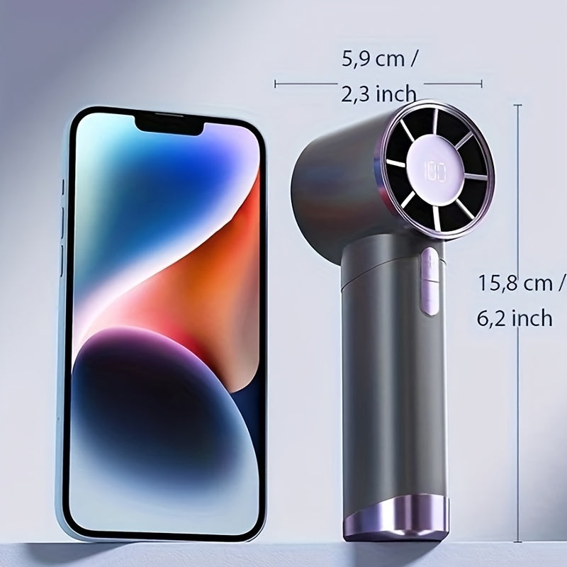 Portable Handheld Fan – 100-Speed Power with LCD Display & Silent Cool