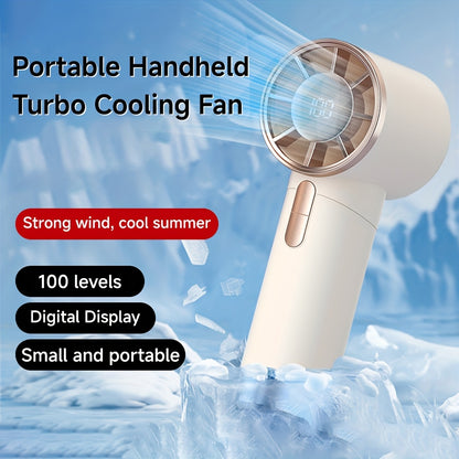 Portable Handheld Fan – 100-Speed Power with LCD Display & Silent Cool