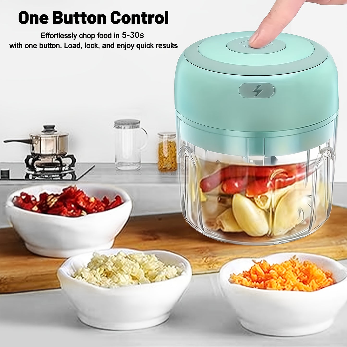 JUICIER CHOPMATE™ Portable Electric Garlic Crusher & Mini Food Chopper – USB Rechargeable