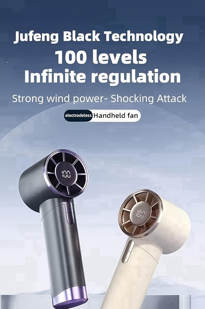 Portable Handheld Fan – 100-Speed Power with LCD Display & Silent Cool