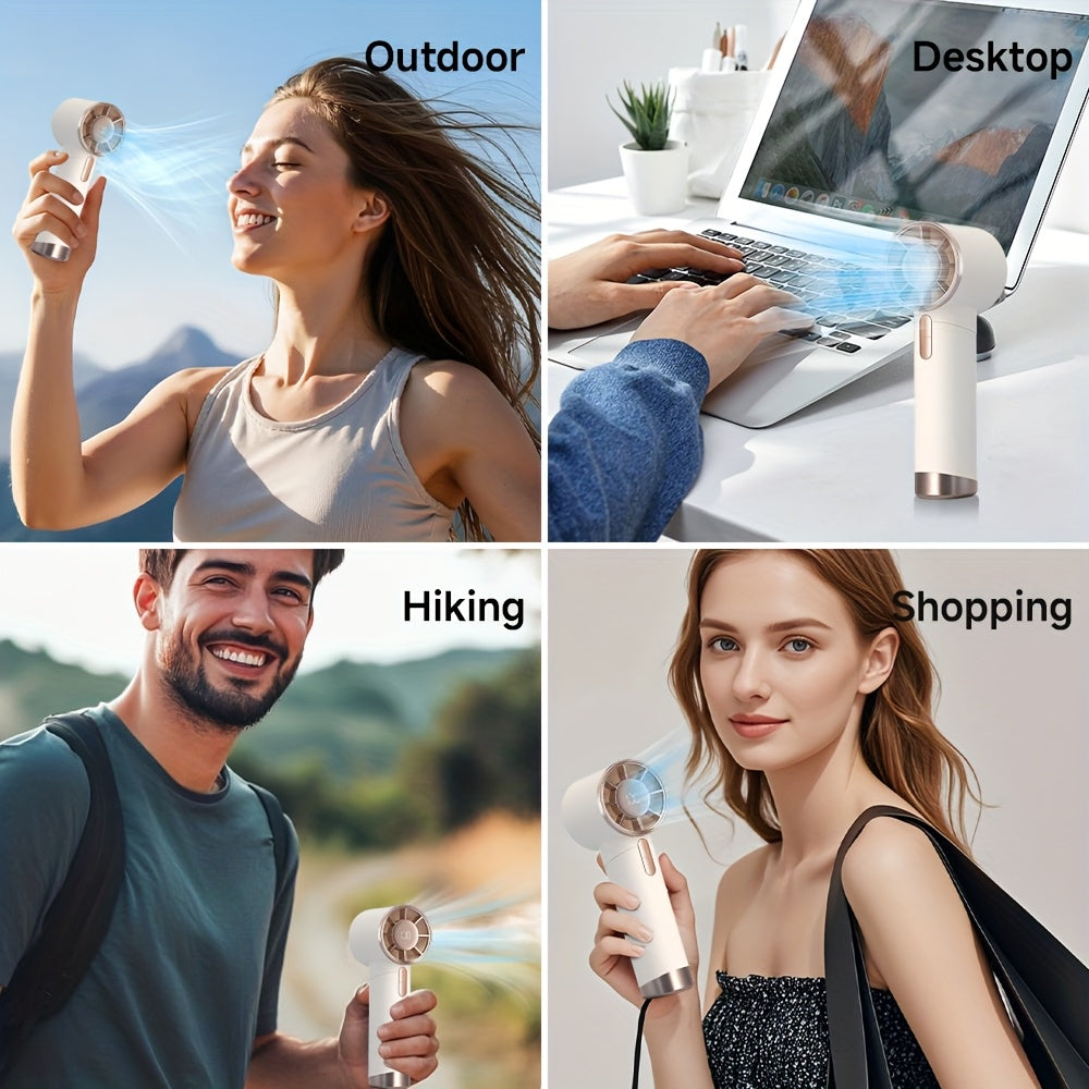 Portable Handheld Fan – 100-Speed Power with LCD Display & Silent Cool
