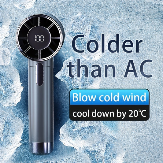 Portable Handheld Fan – 100-Speed Power with LCD Display & Silent Cool