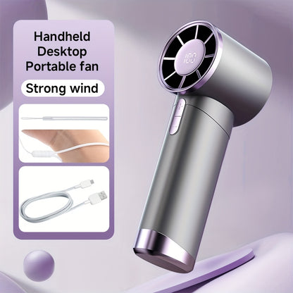 Portable Handheld Fan – 100-Speed Power with LCD Display & Silent Cool